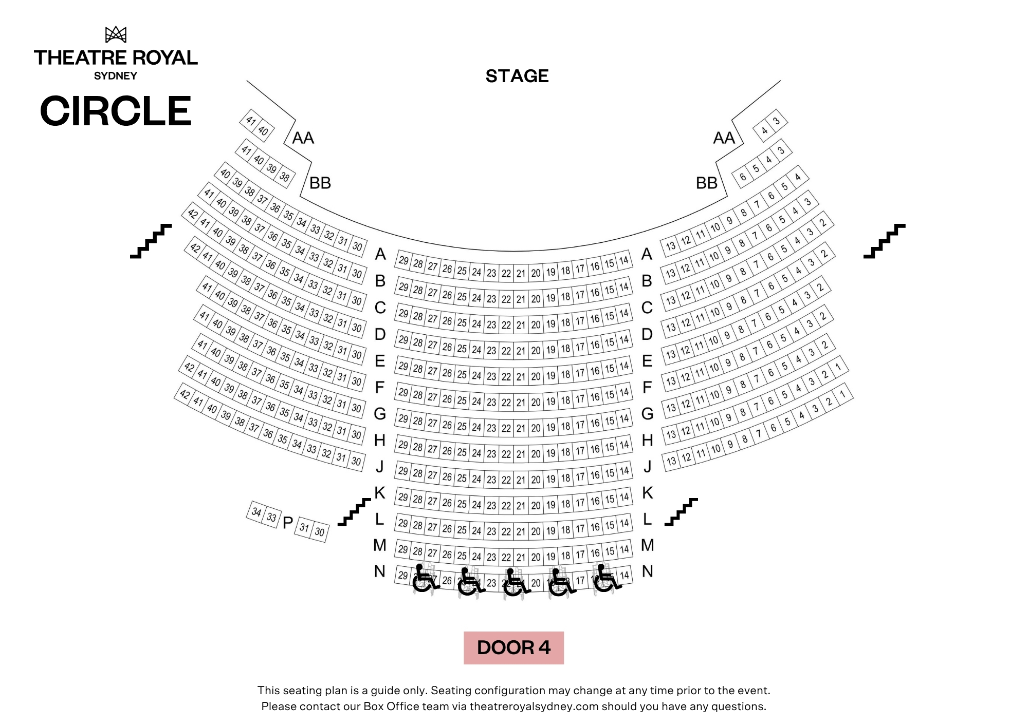 Theatre Royal Sydney Seating Plan Circle-1